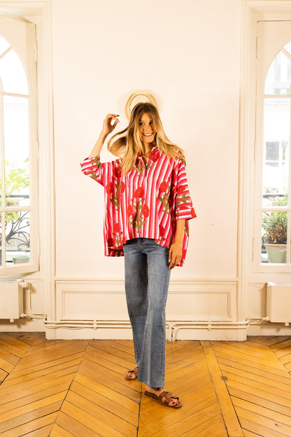 BLOUSE NOLA REIMS ROSE